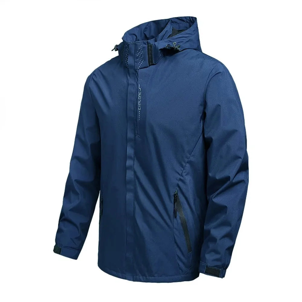 Men's Waterproof Jackets: Lightweight, Windproof, Hooded Outdoor Raincoat Hiking Jacket / Rungear