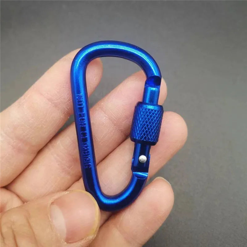 Aluminium D-Ring Locking Carabiner | Screw-Lock Clip for Hiking & Camping