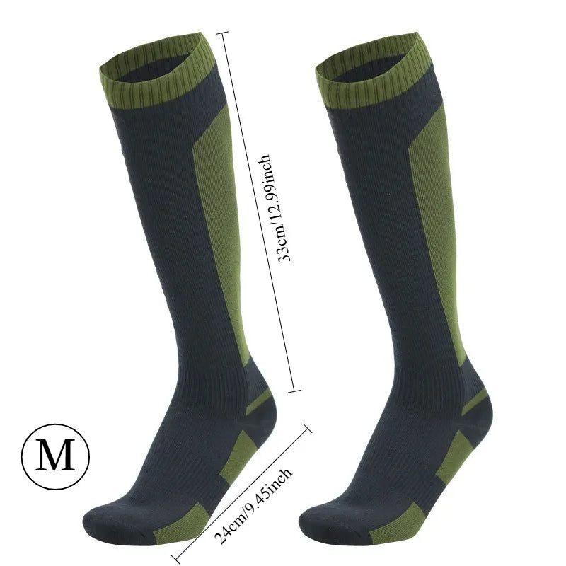 Men's Waterproof Knee-High Hiking Socks – Breathable, Anti-Slip, High Tube | Hiking, Trekking & Outdoor | M & L | 5 Styles