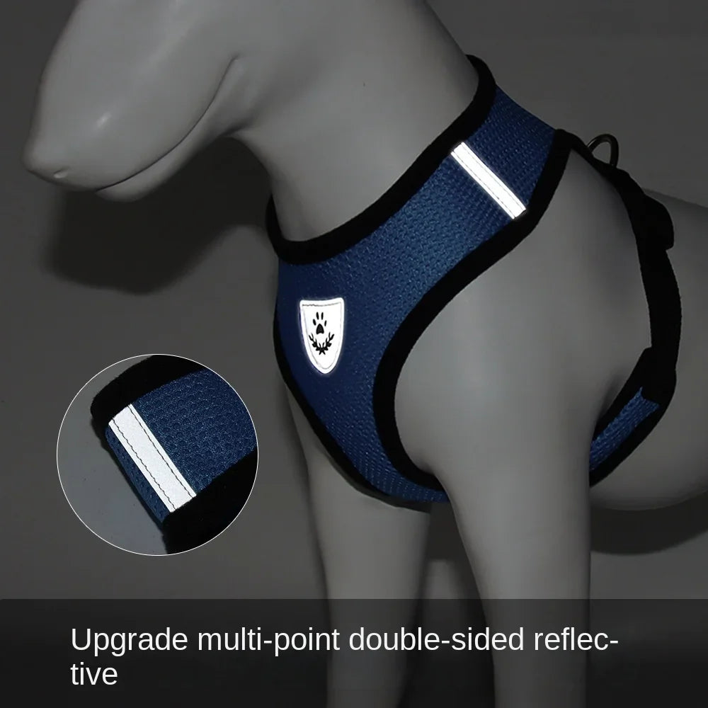 Breathable Mesh Dog & Cat Harness | Reflective, Quick-Release | Small to Medium | 6 Colours