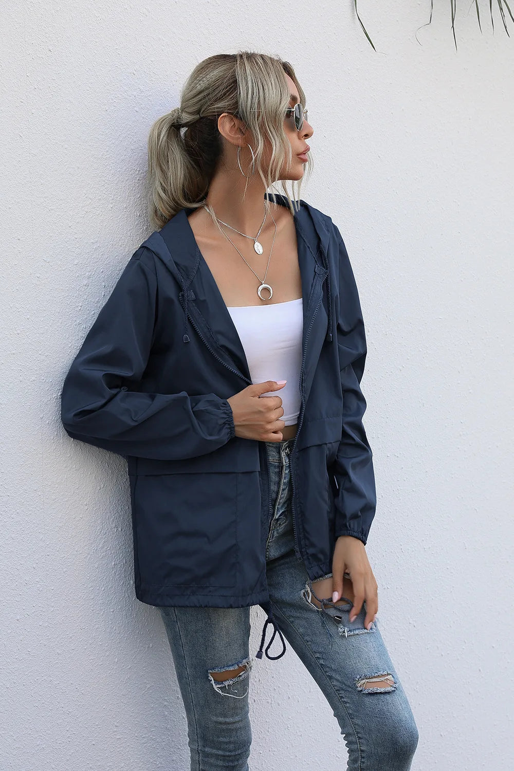 Women's Jackets Apparel: Ultralight, Waterproof, Windproof, Slim Hooded Windbreaker Jacket / Rungear