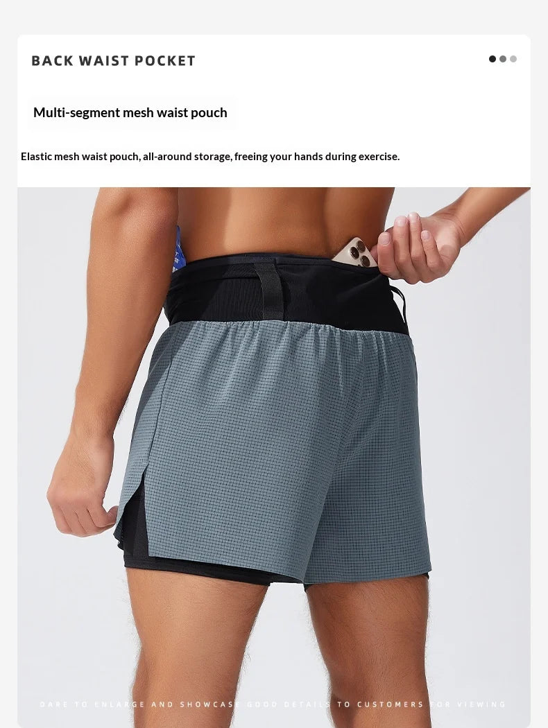 Men's Activewear Shorts: Summer Double Layer, Quick Dry, Breathable Running Sports Shorts / Rungear