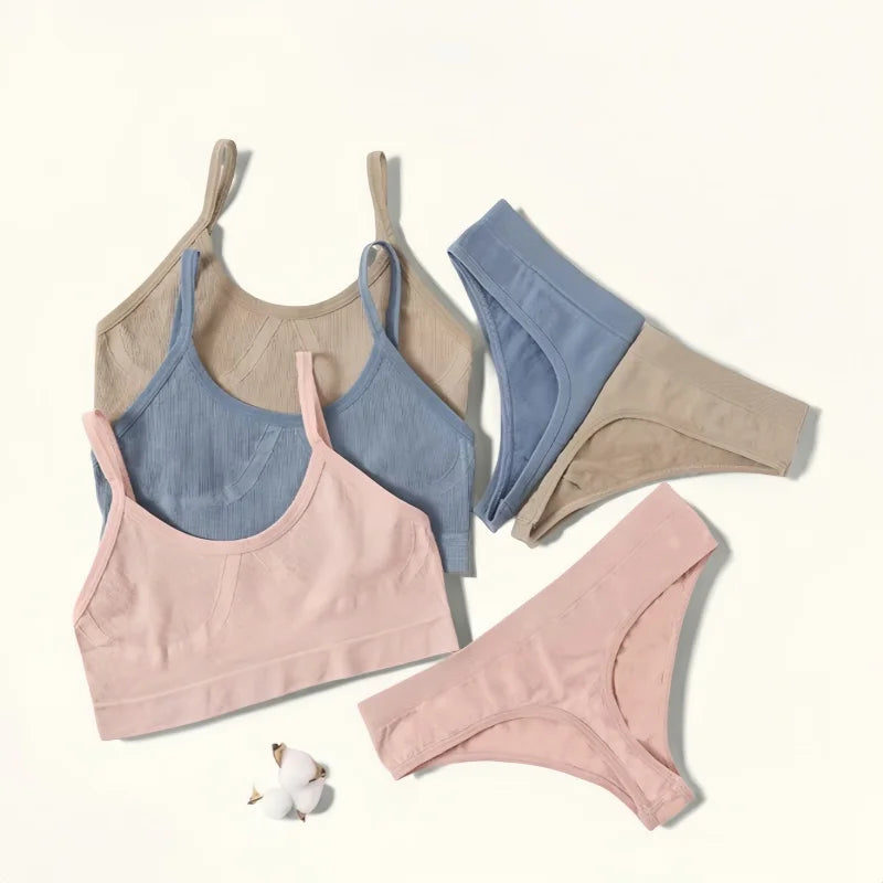 Women's Underwear Sets: U-Back, Push Up Bralette and Breathable Briefs / Rungear