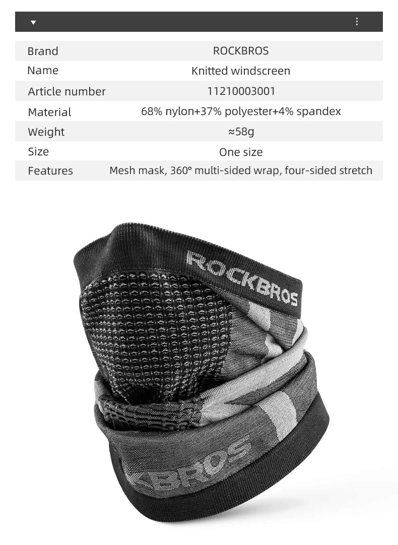 Running Hat Accessories: ROCKBROS Unisex, Windproof, Sun Protection Hiking Face Mask For Outdoors / Rungear