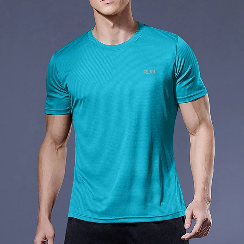 Men's Oversized Gym T-Shirt – Quick-Dry Short Sleeve Fitness Top for Running, Bodybuilding & Sport | RUNGEAR