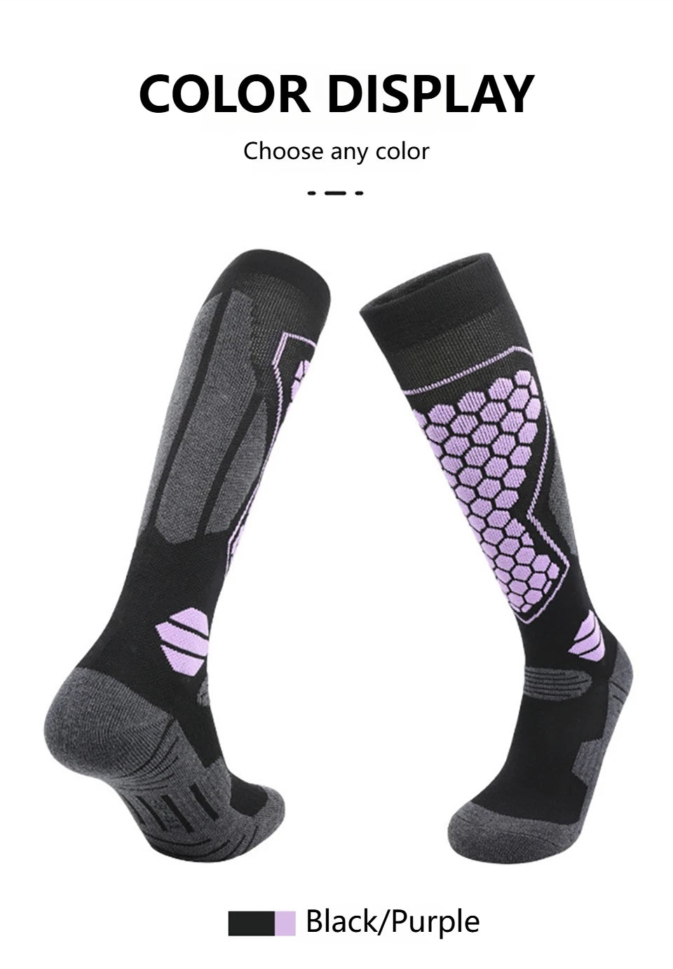 GTUBIKE Thermal Knee-High Sports Socks | Cycling, Skiing & Snowboarding
