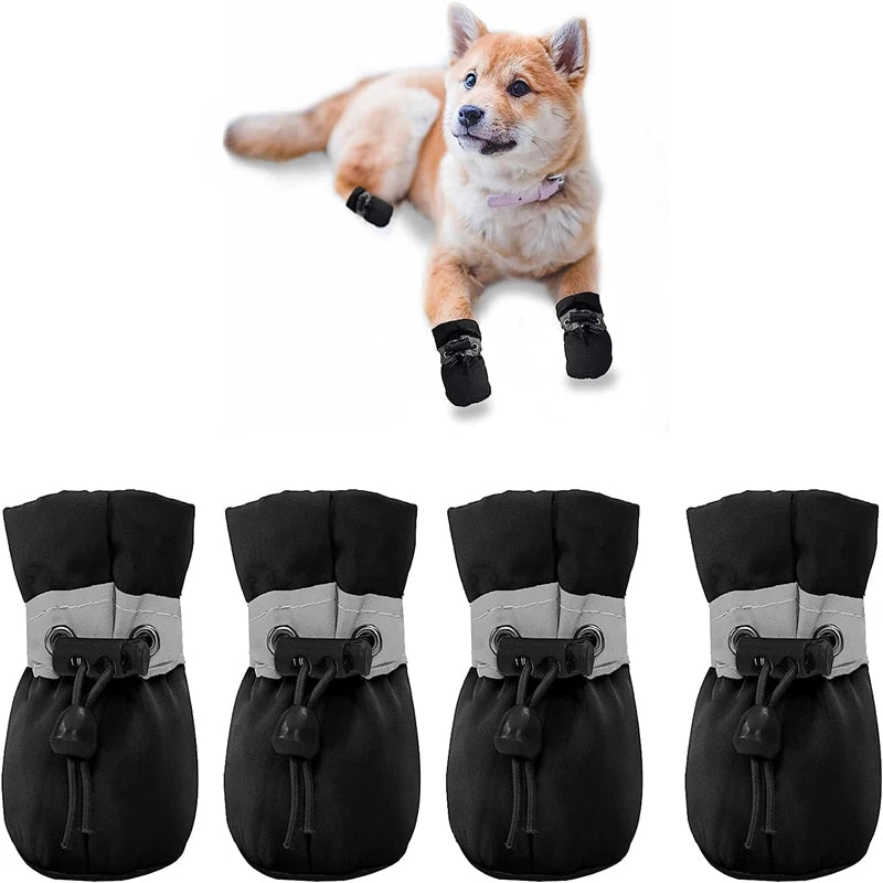 Pet Gear Accessories: 4PC Small, Waterproof, Anti-Slip, Thick, Warm Pet Dog Shoes for Rain, Snow / Rungear