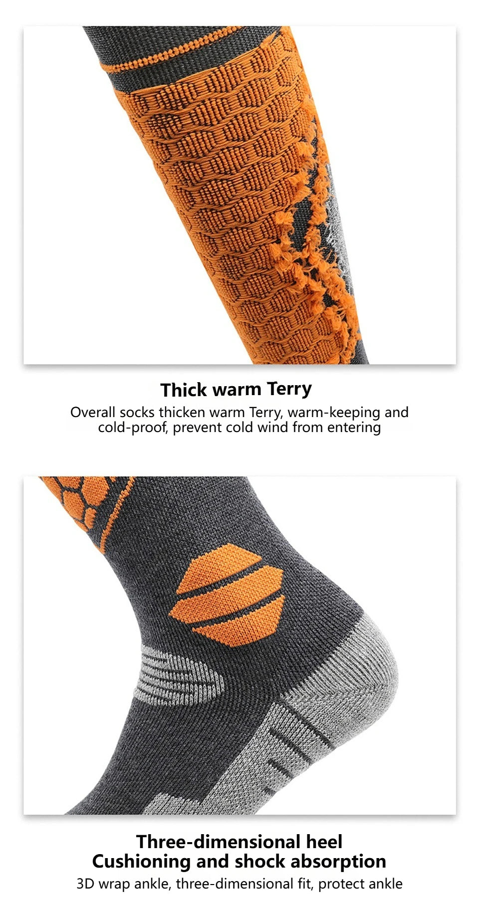 GTUBIKE Thermal Knee-High Sports Socks | Cycling, Skiing & Snowboarding