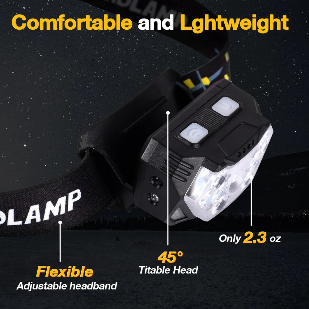 Running Gear Equipment: 9 Led Strong Portable USB Rechargeable Motion Sensor Outdoors Headlamp / Rungear