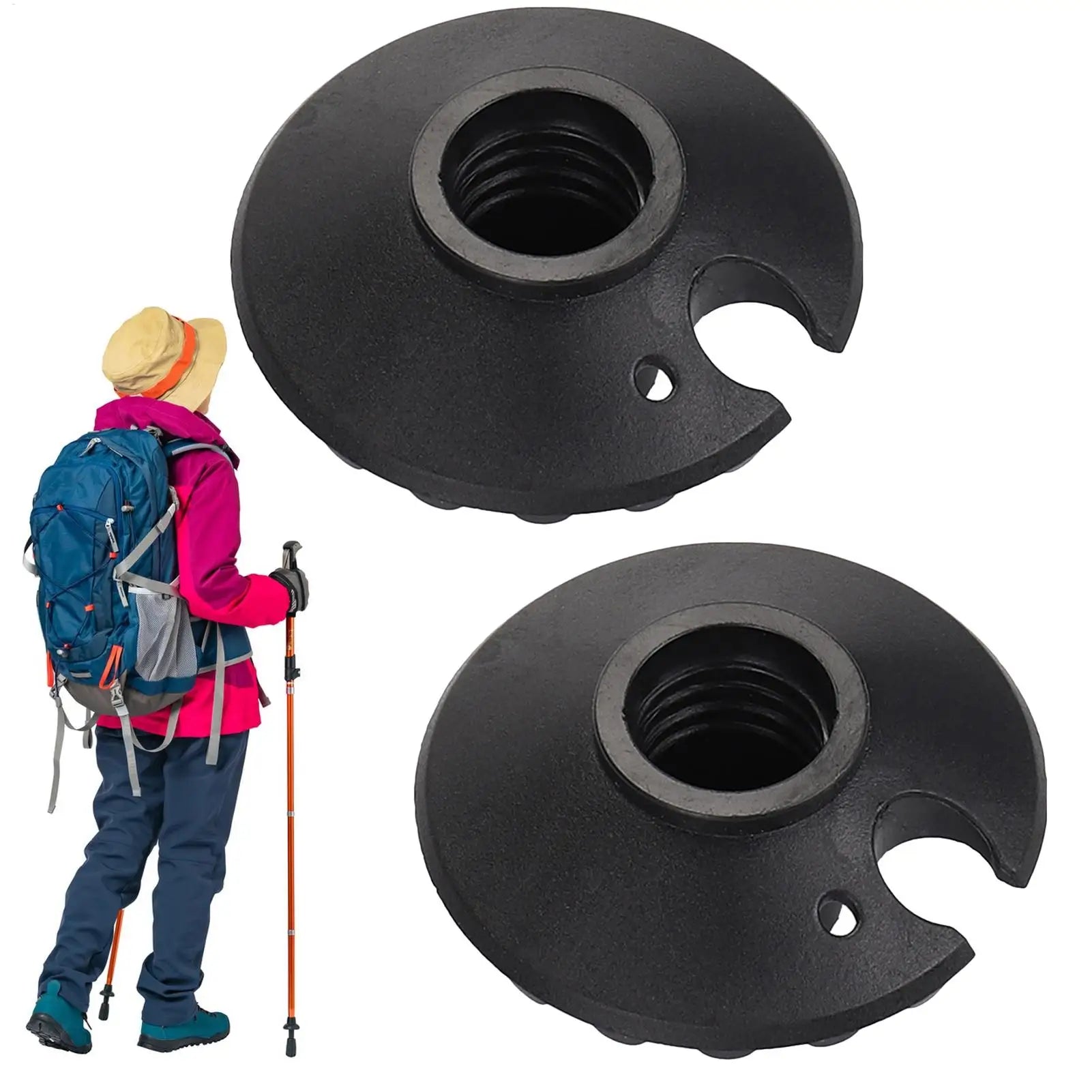 Trekking Pole Replacement Baskets – Pack of 2 Snow & Mud Support Basket Protectors for Hiking Poles | RUNGEAR