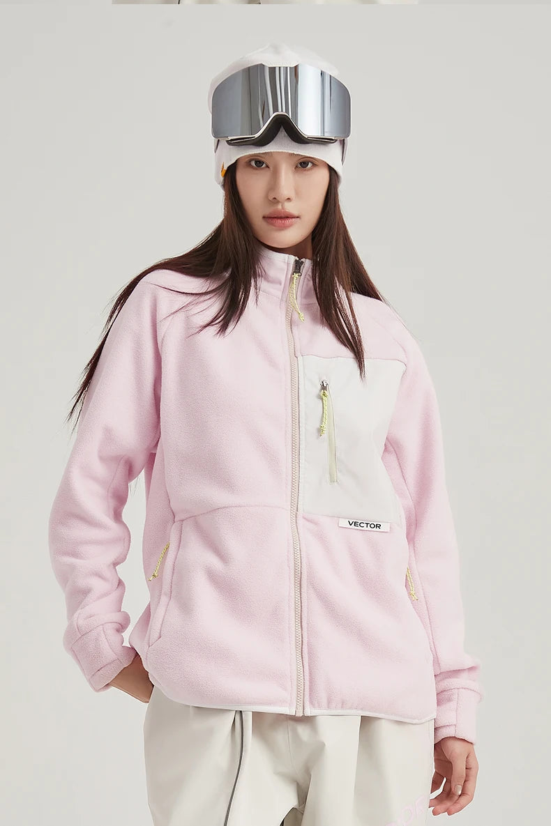 Unisex Winter Jackets: VECTOR Unisex Fleece, Contrast Sleeve, Warm Winter Sweatshirt Jacket / Rungear