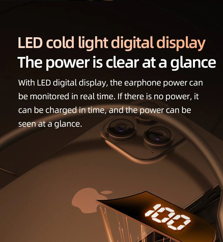 BT8 Wireless Bluetooth Headphones Outdoor Sports 5.3 With Touch Control Charging Display