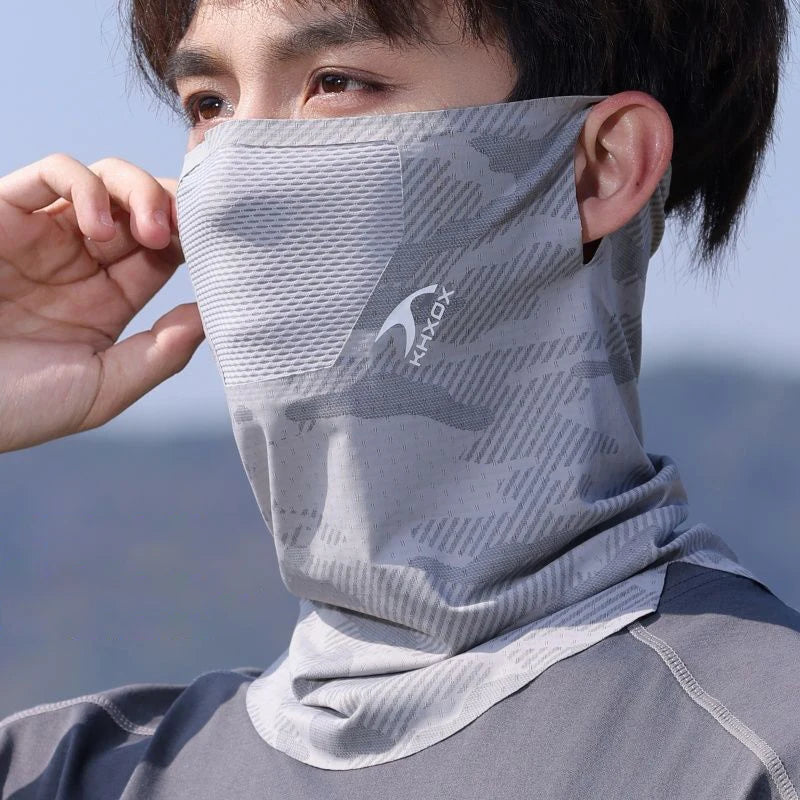 Cooling Sun Protection Neck Gaiter with Ear Loops | Breathable Face Cover | RUNGEAR