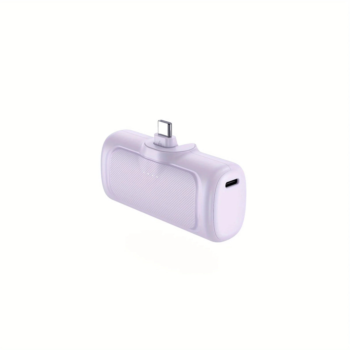 5,000mAh Mini Power Bank with Built-in USB-C Connector – 22.5W Fast Charge, No Cable Needed | Universal Compatibility | Purple