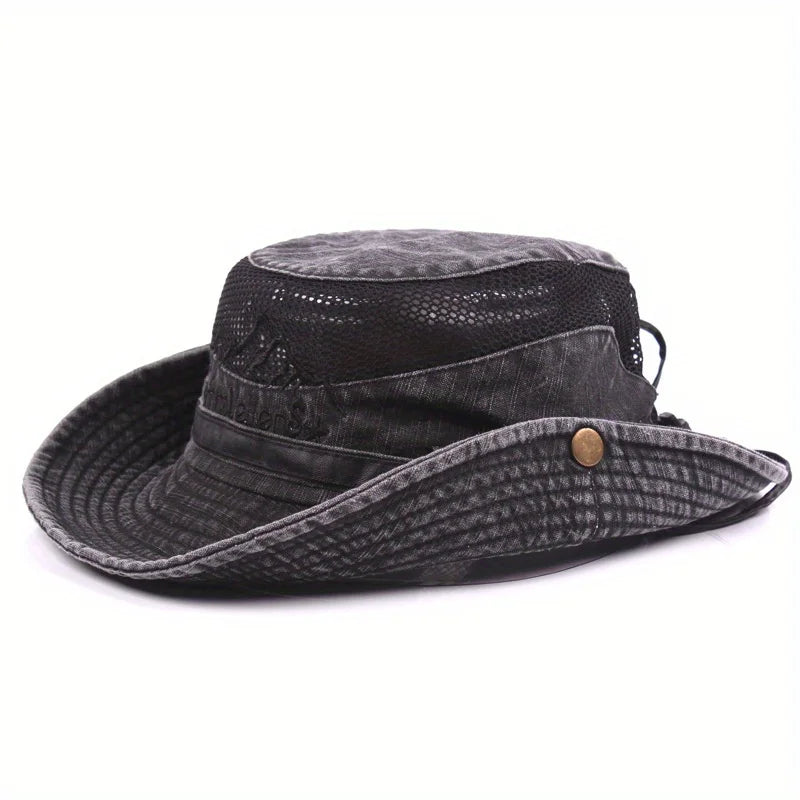 Men's Breathable Mesh Boonie Hat | Wide Brim Sun Hat for Hiking & Fishing