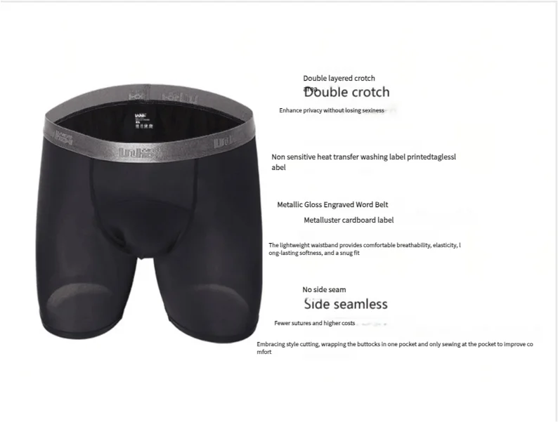 Men's Quick-Dry Compression Boxer Briefs | Long-Leg U-Pouch Sports Underwear
