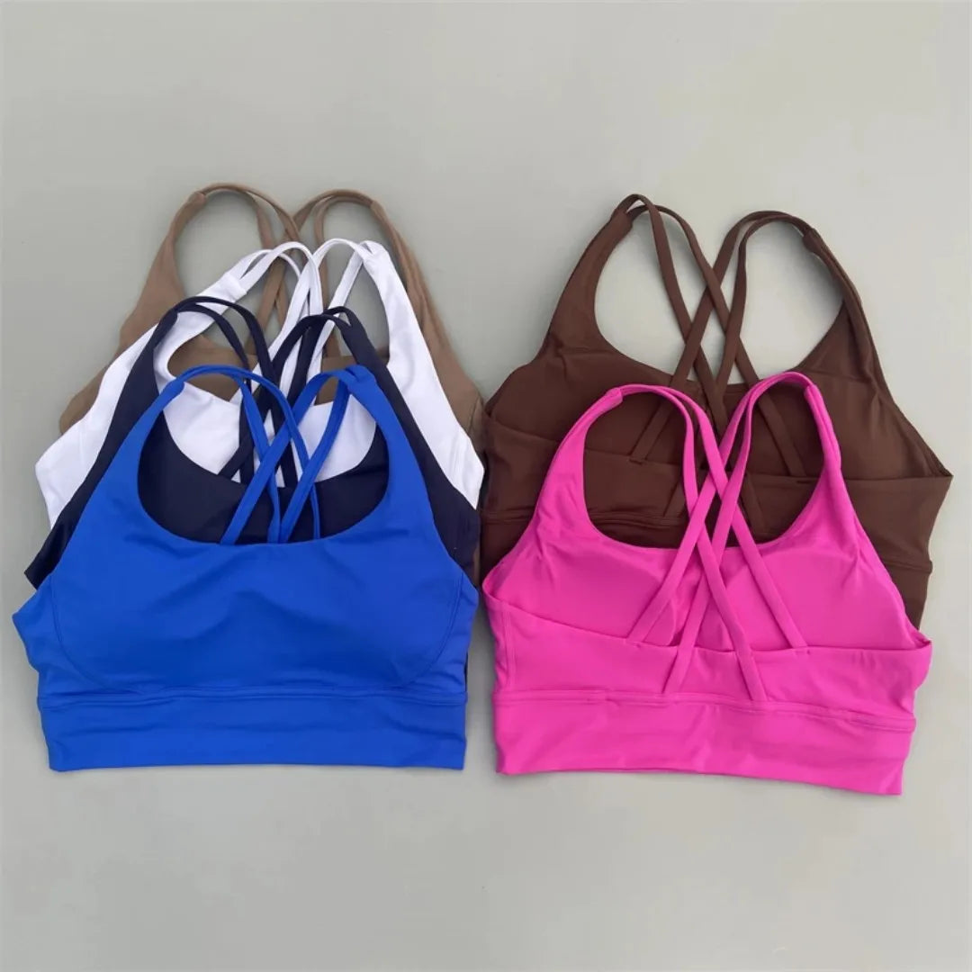 Women's Bra Apparel: Solid Color, High Strength Shockproof, Soft Cross Back, High Strength Shockproof, Fitness Sports Bra / Rungear