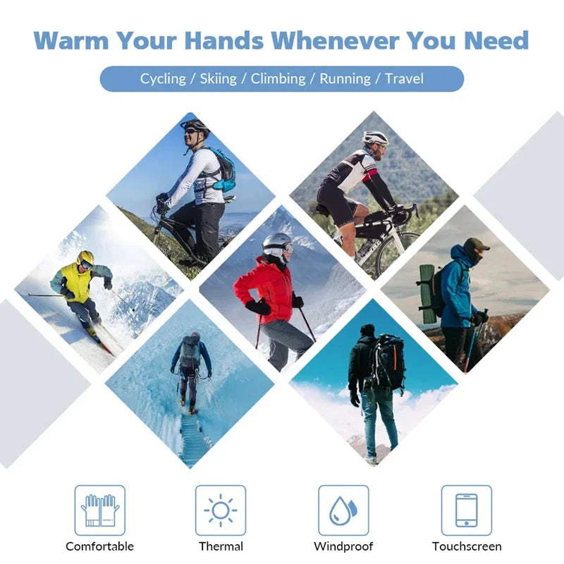 Winter Gloves Waterproof Thermal for Running Hiking Cycling
