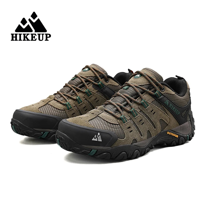 Hiking Shoe Gear: HIKEUP Men's Suede Leather, Wear-Resistant Hiking, Walking, Hunting Outdoor Shoes / Rungear