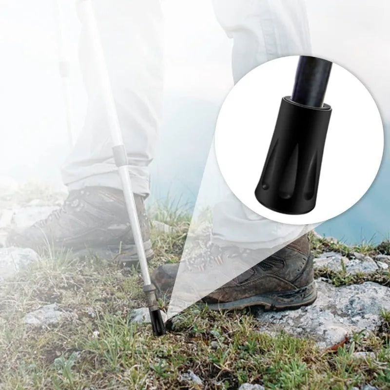 Trekking Pole Rubber Tip Replacement Protectors – Walking Stick Feet for Hiking Poles | RUNGEAR