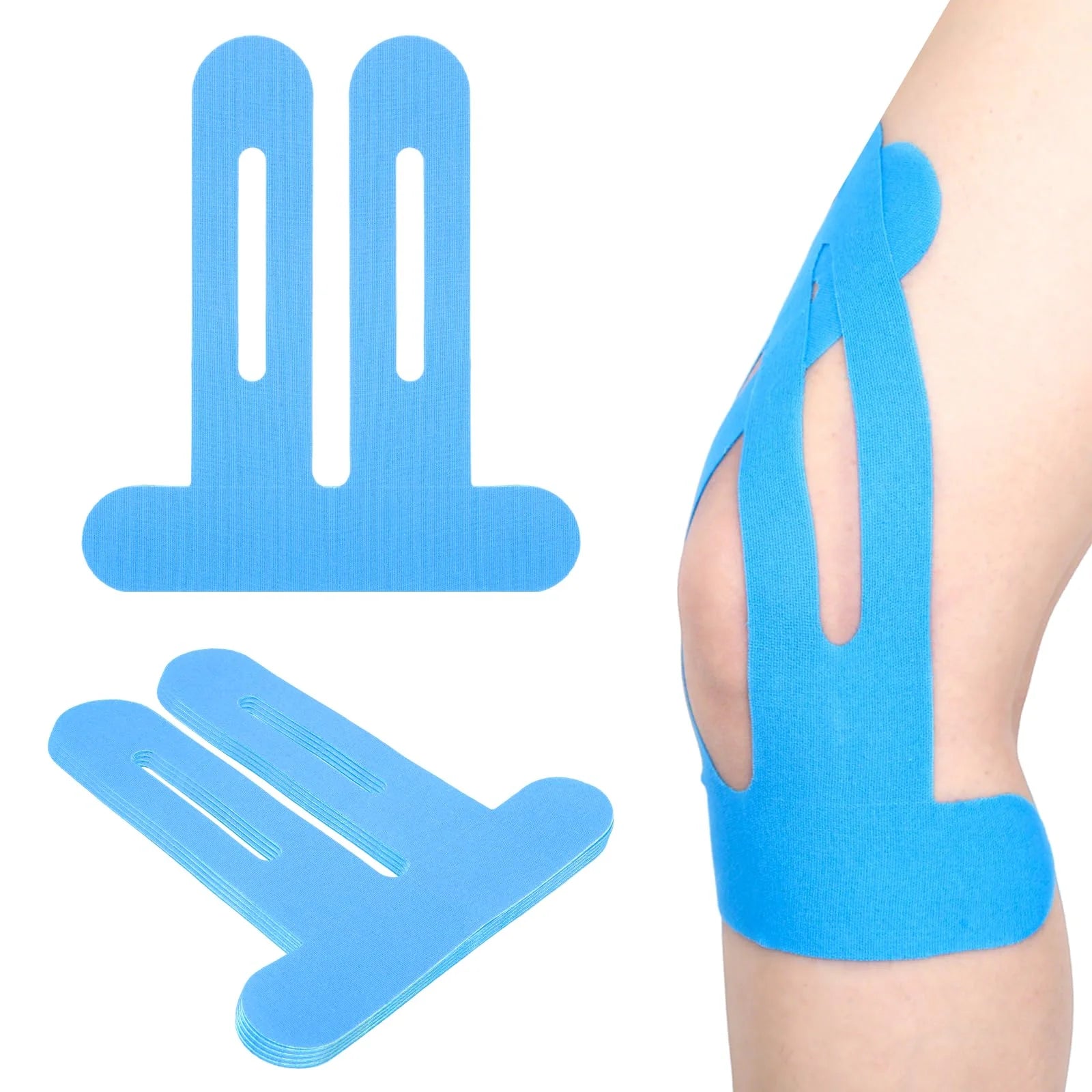 Pre-Cut Kinesiology Tape for Knees | Waterproof & Breathable Athletic Support (10 Pack)