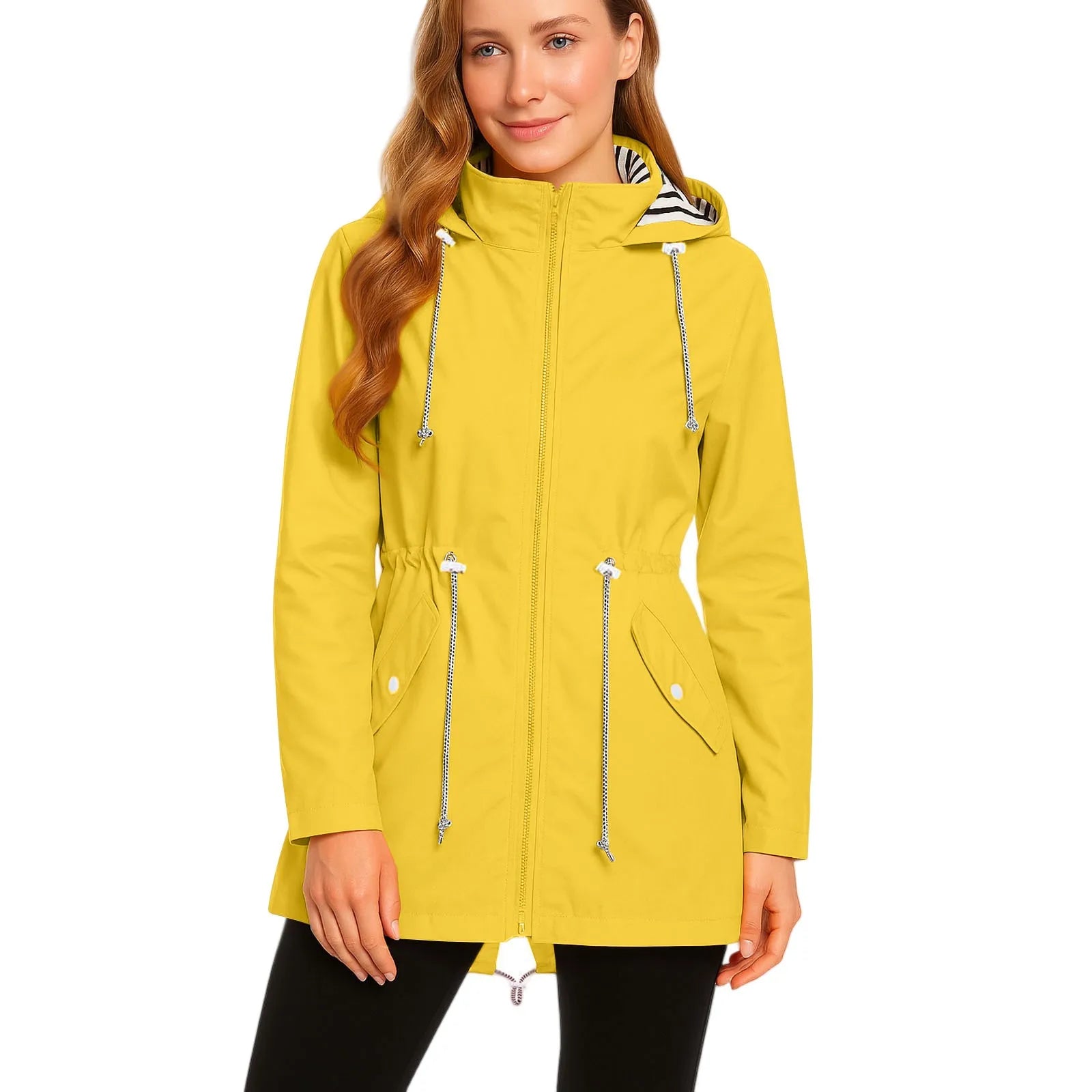 Women's Lightweight Jackets: Long, Waterproof, Outdoor Rain Coat Jacket / Rungear