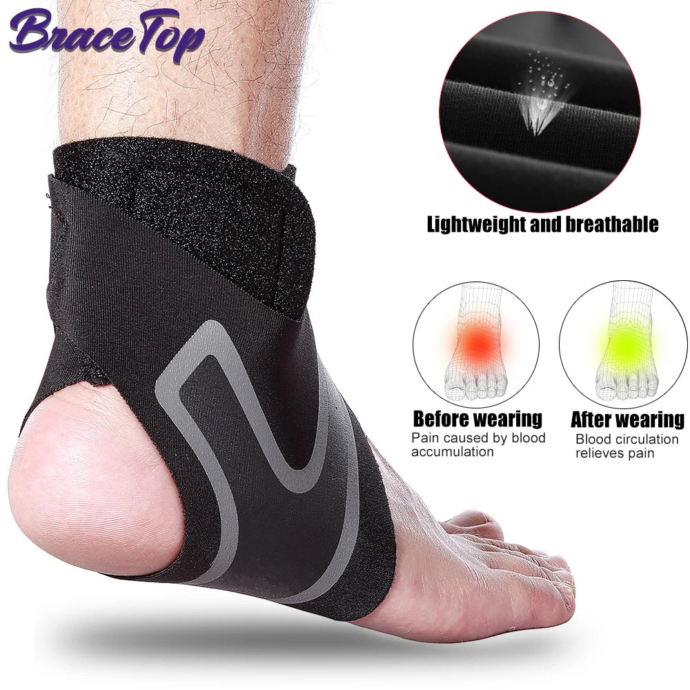 Recovery Gear Accessories: 1 PC Sport Ankle Stabilizer Brace, Compression Support for Pain Relief / Rungear