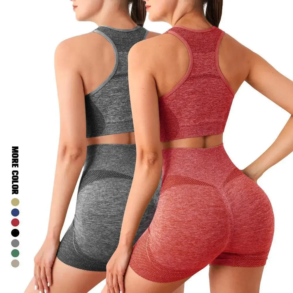 Women's Quick-Dry Sets: Seamless Shorts and Sports Bra Workout Sets for Fitness, Running, Workouts / Rungear