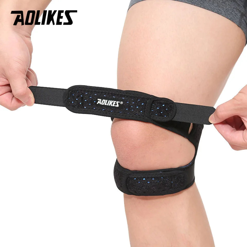 AOLIKES Adjustable Patella Knee Strap – Double Compression Support for Running & Sports