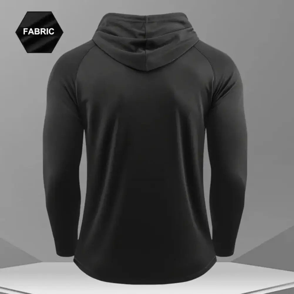 Men's Quick Dry Apparel: Long Sleeve, Sweat-Wicking Hooded, Loose-Fitted T-Shirt for Running, Hiking, All Sports / Rungear