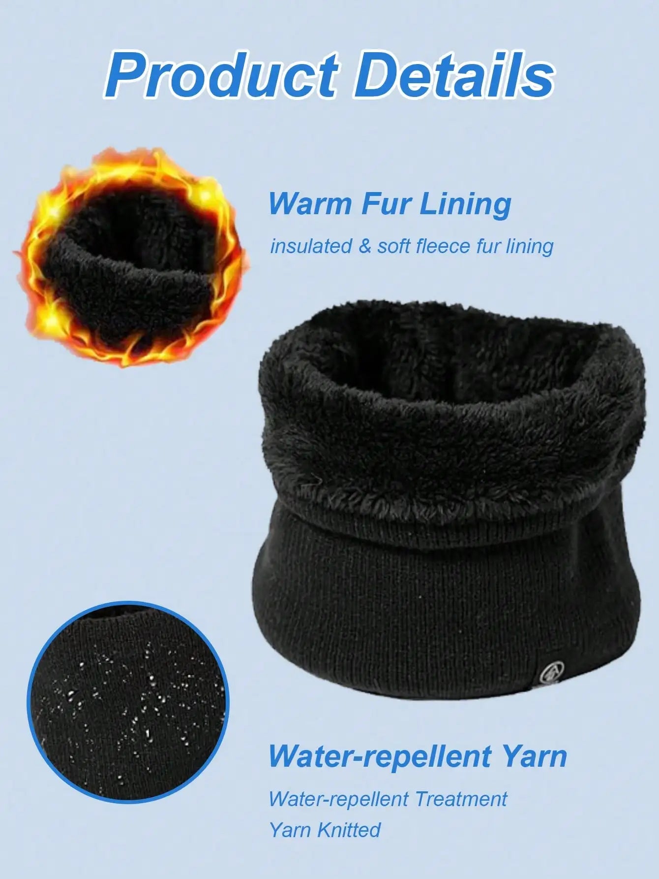 Fleece-Lined Knit Neck Gaiter | Unisex Winter Neck Warmer for Running, Hiking & Cycling