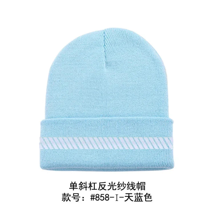 Reflective Hat Gear: High Visibility Safety Beanie, Reflective Knit, Ribbed Warm Winter Hats for Night Running, Hiking, Cycling / Rungear