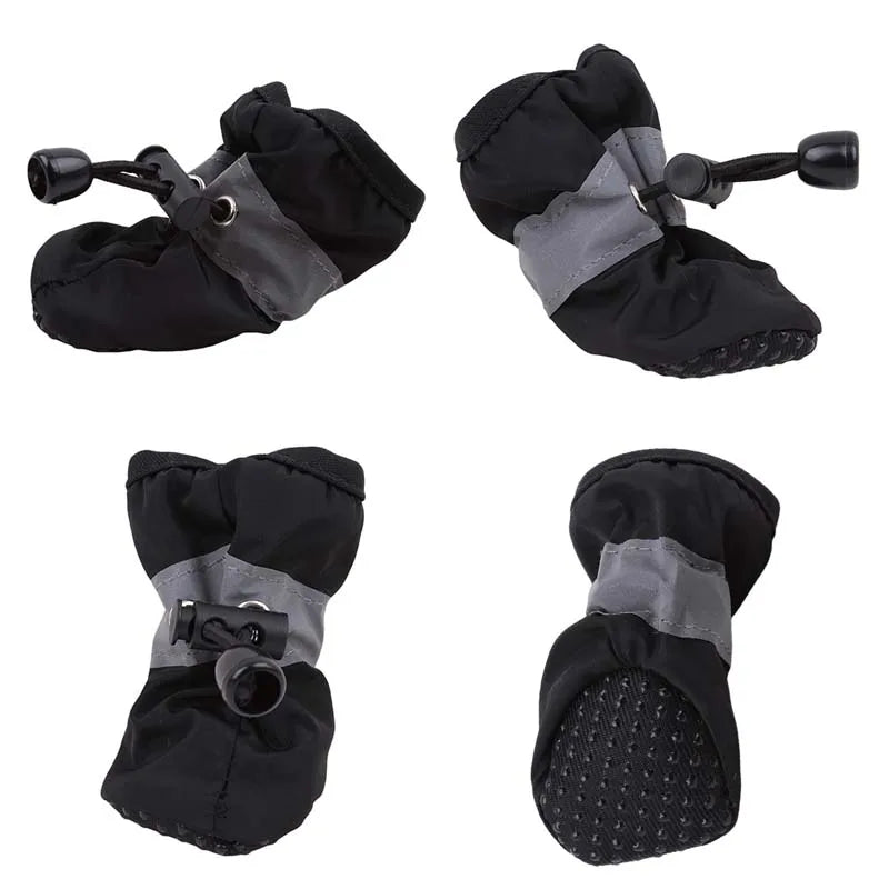 Warm Anti-Slip Cotton Dog Shoes & Socks | Thick Protective Boots for Small Dogs & Cats | Set of 4 | RUNGEAR