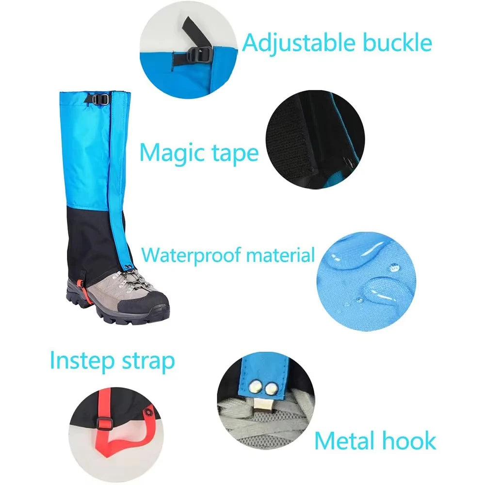 Waterproof Knee-High Leg Gaiters | Hiking, Snow & Trail Boot Covers