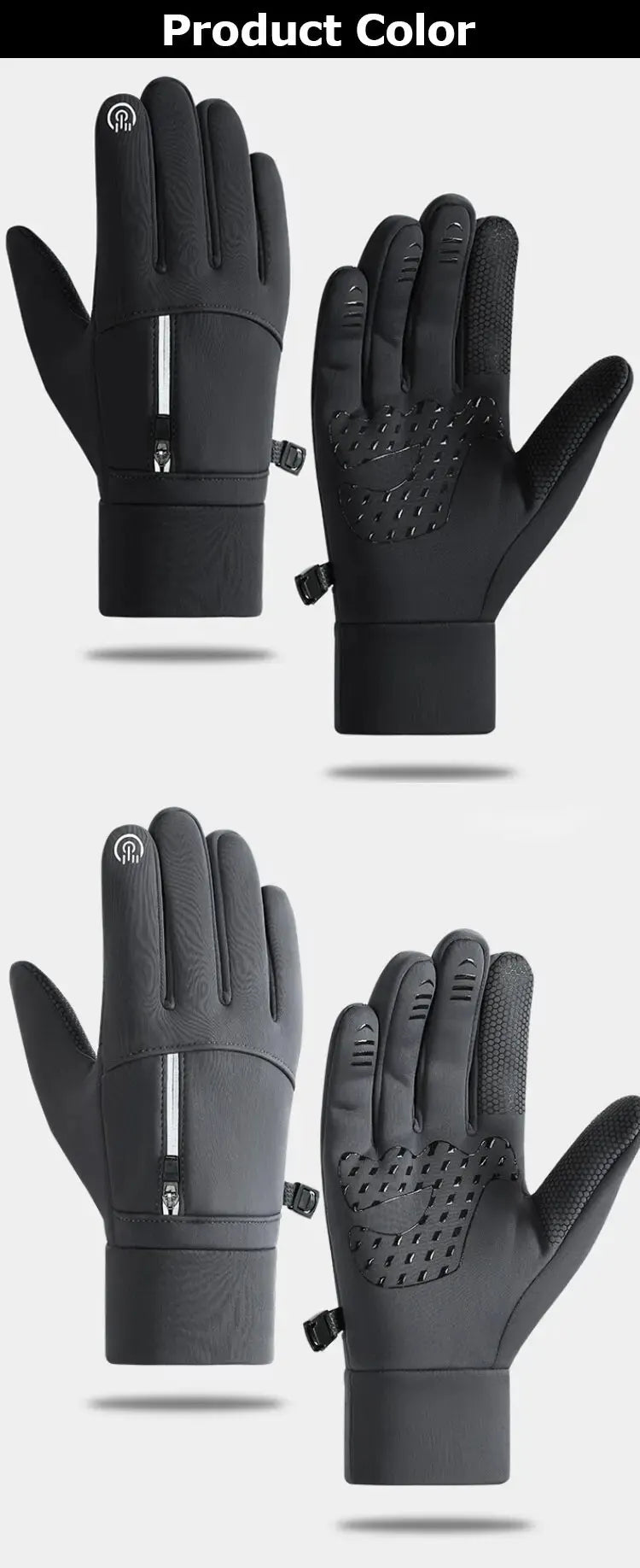 Thermal Waterproof Running Gloves | Touch Screen, Anti-Slip & Wrist Zip | Unisex | RUNGEAR