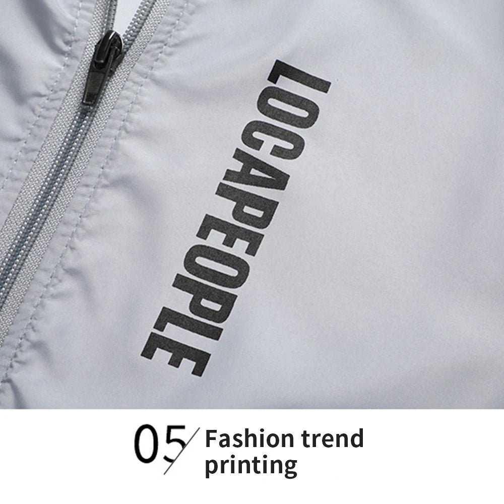 Men's Lightweight Windbreaker Hoodie – UV Protection, Quick-Dry, Full Zip