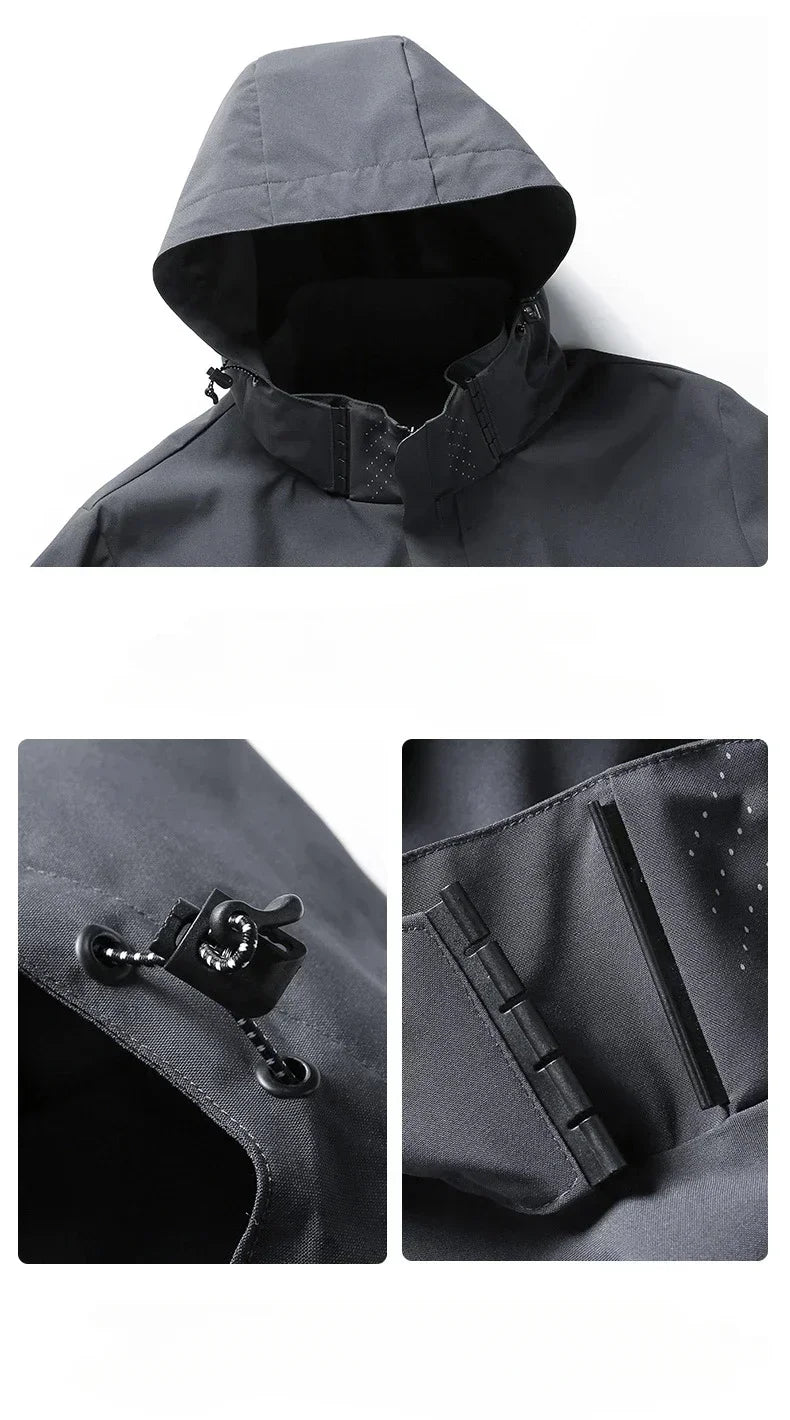 Men's Waterproof Hooded Running Jacket | Lightweight Windproof Raincoat