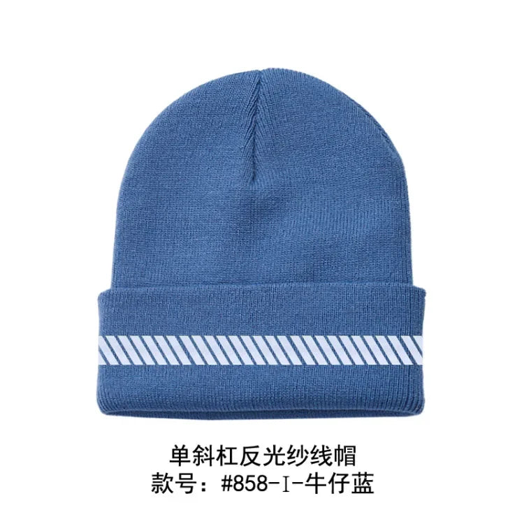Reflective Hat Gear: High Visibility Safety Beanie, Reflective Knit, Ribbed Warm Winter Hats for Night Running, Hiking, Cycling / Rungear