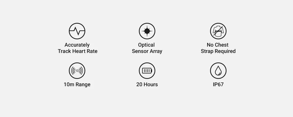 COOSPO HW9 Optical Heart Rate Monitor Armband | Bluetooth 4.0 & ANT+ Fitness Sensor for Garmin & Wahoo | RUNGEAR