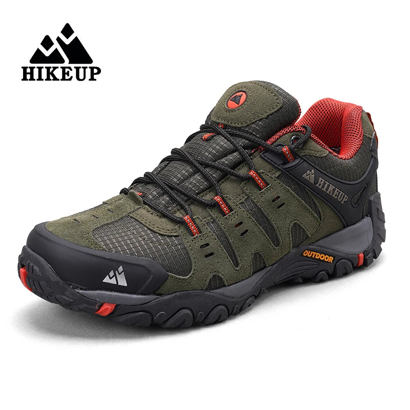 Hiking Shoe Gear: HIKEUP Men's Suede Leather, Wear-Resistant Hiking, Walking, Hunting Outdoor Shoes / Rungear