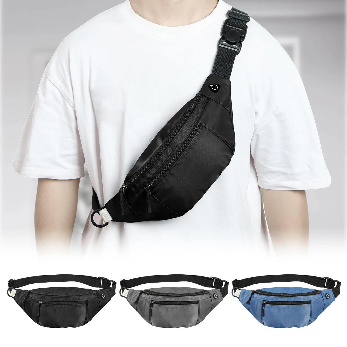 Canvas Waist Pack & Belt Bag | Lightweight Crossbody Fanny Pack for Running, Hiking & Travel | RUNGEAR