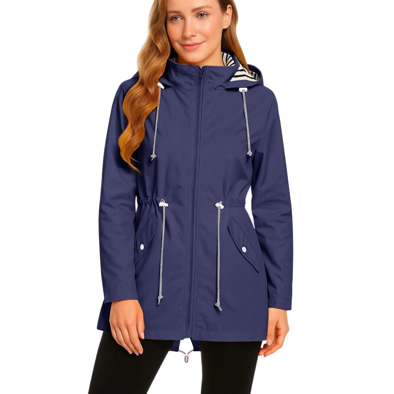 Women's Lightweight Jackets: Long, Waterproof, Outdoor Rain Coat Jacket / Rungear
