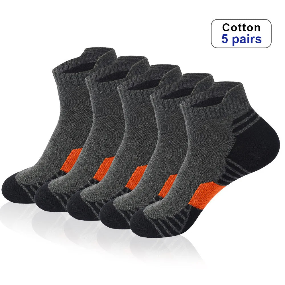 Men's Ankle Running Socks – 5-Pair Pack, Breathable & Sweat-Absorbing Sport Socks