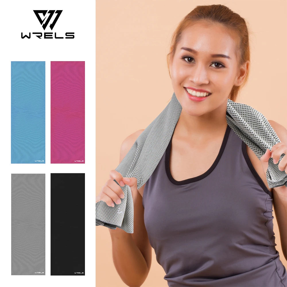 WRELS Cooling Sports Towel | Quick-Dry Super Absorbent Gym & Running Towel 37×106cm