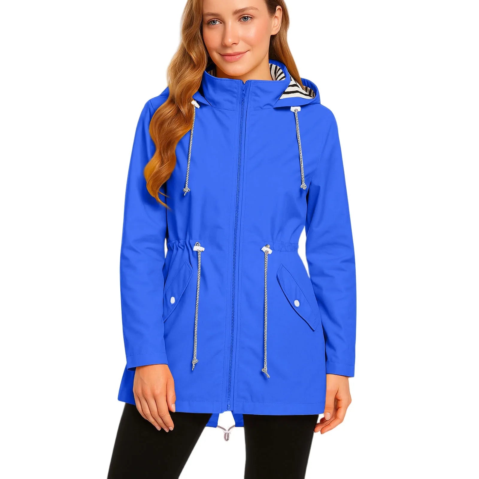 Women's Lightweight Jackets: Long, Waterproof, Outdoor Rain Coat Jacket / Rungear