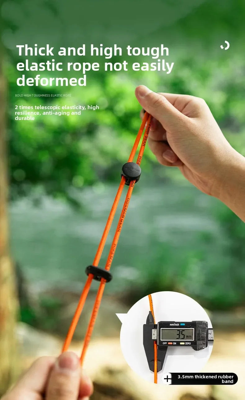 Trail Gear Accessories: HIKEMAN 4pcs Elastic Ropes, Adjustable Strap, Fixed Retention Buckle / Rungear