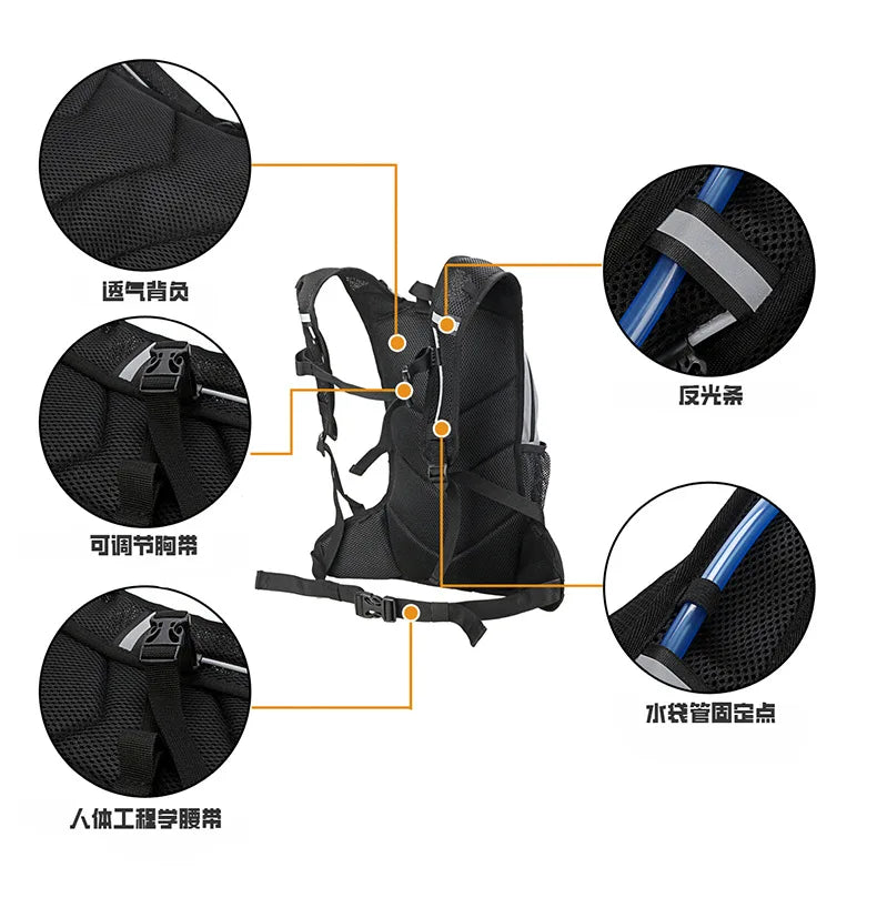 Trail Hydration Accessories: Highly Reflective, Backpack With Water Bladder / Rungear