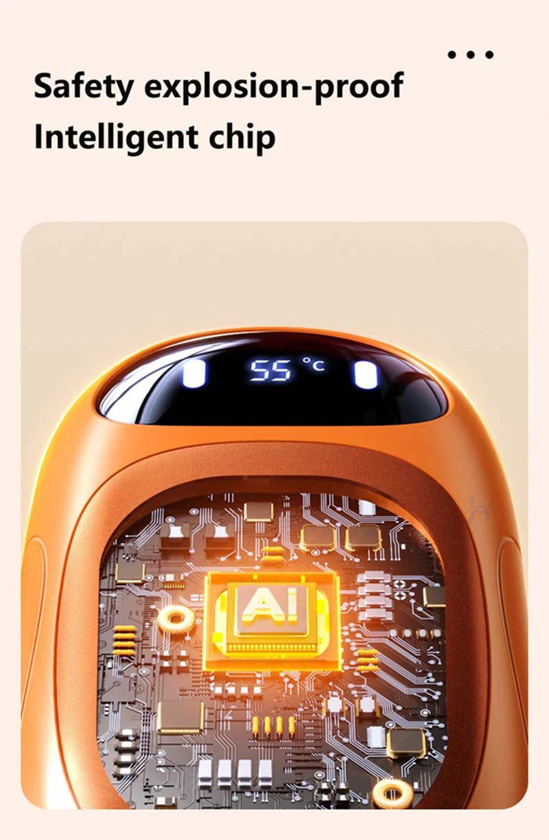 Dual Magnetic Rechargeable Hand Warmer — Portable Electric Hot Pack | 8–10 Hour Heat