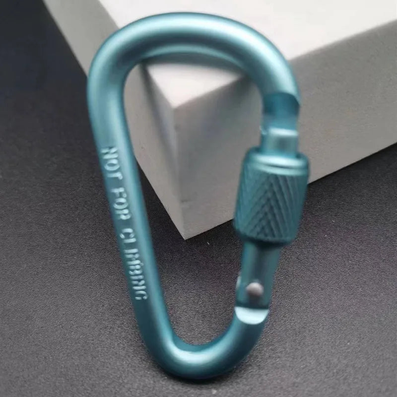 Aluminium D-Ring Locking Carabiner | Screw-Lock Clip for Hiking & Camping