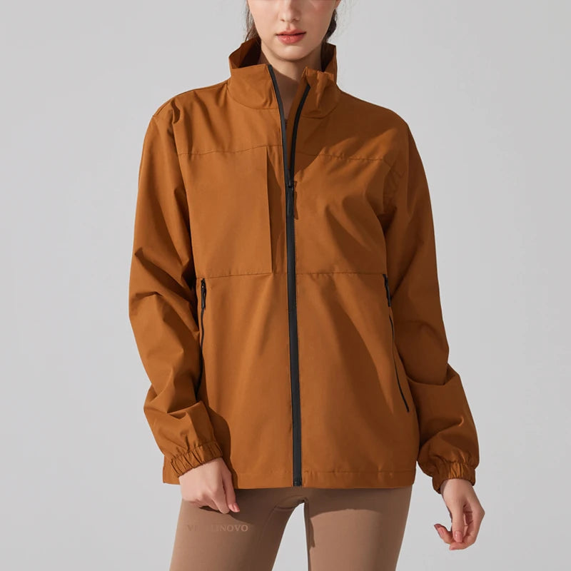 Women's Winter Apparel: Lightweight, Waterproof, Stand Collar, Windbreaker Jacket / Rungear